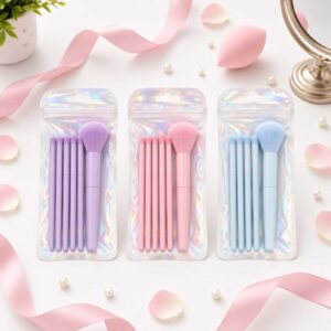 Bolsitas de 5 Brochas para Maquillaje de Bolsillo