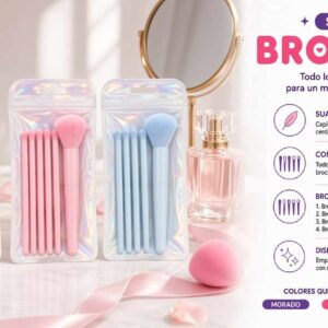 Bolsitas de 5 Brochas para Maquillaje de Bolsillo - Imagen 3