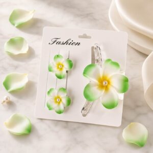 Sets de 3 Accesorios Pinza y psadores Flor Tropical