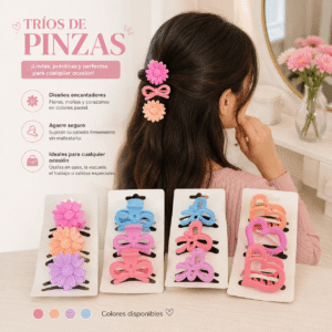 Trios de Pinzas de Figuras Colores - Imagen 2