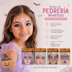 Sticker de Pedreria Halloween para Rostro Infantiles - Imagen 2