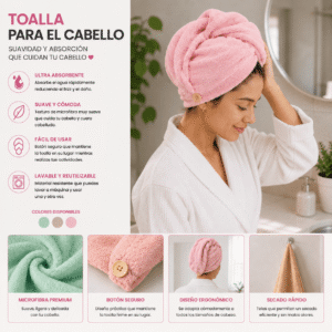 Toalla para Cabello de Microfibra - Imagen 2