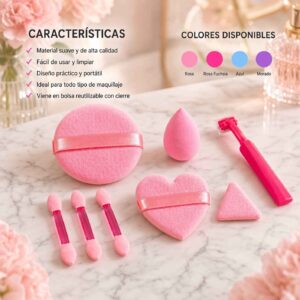 Bolsitas de Esponjas para Maquillaje, Perfilador y Aplicadores Corazon - Image 3