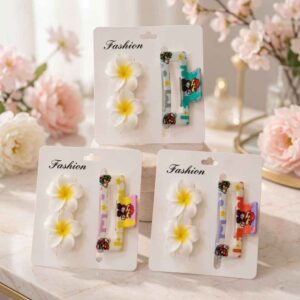 Sets de Accesorios, 2 Pasadores Flores y Pinza