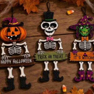 Esqueletos Articulados Diamantados para Decorar Halloween