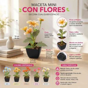 Maceta con Flores Mini Decoración - Image 2